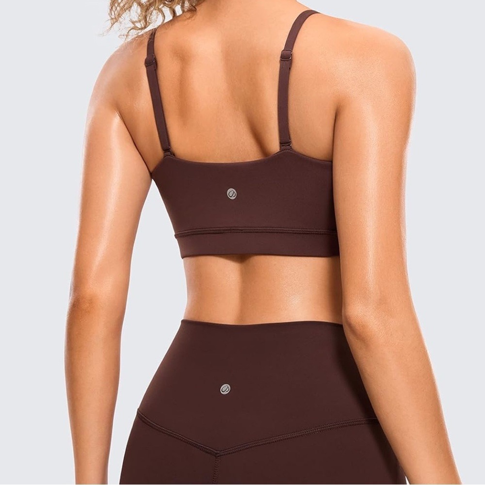 CRZ YOGA Women's Taupe Bandeau Sports Bra Size Large - Picture 2 of 7